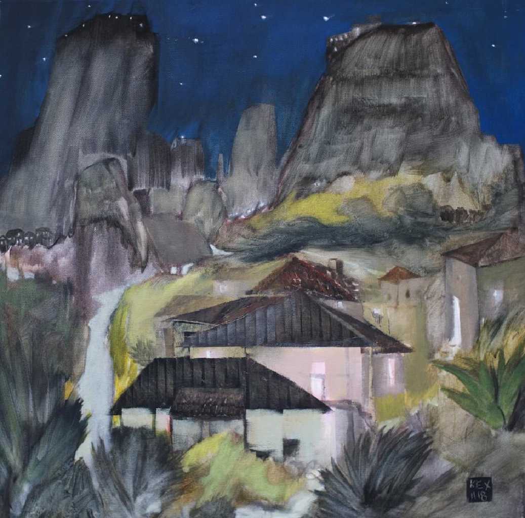 The Elven Village, 50 x 50 cm