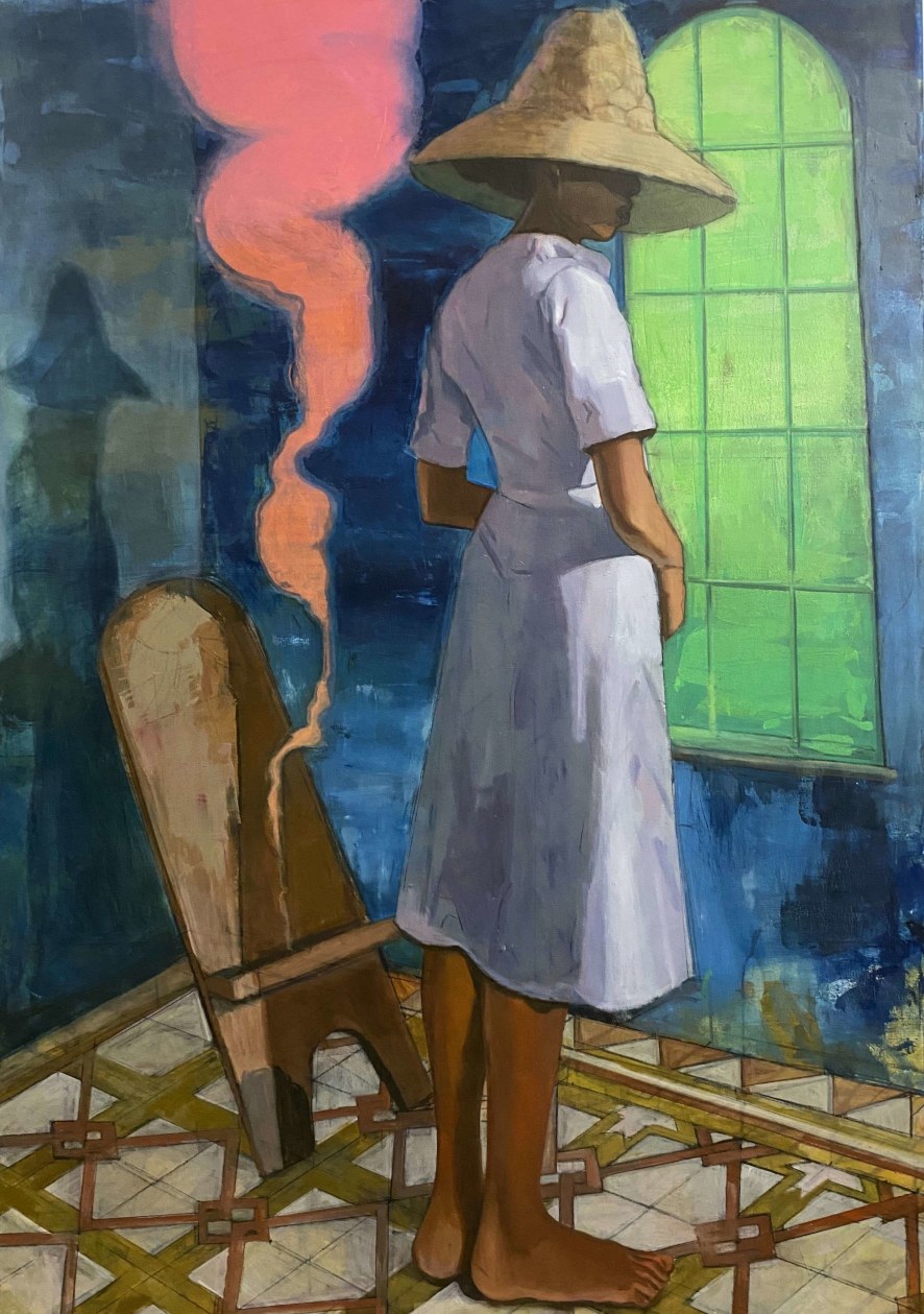 Femme Pular, acrylics and oils on canvas, 150 x 110 cm, 2023