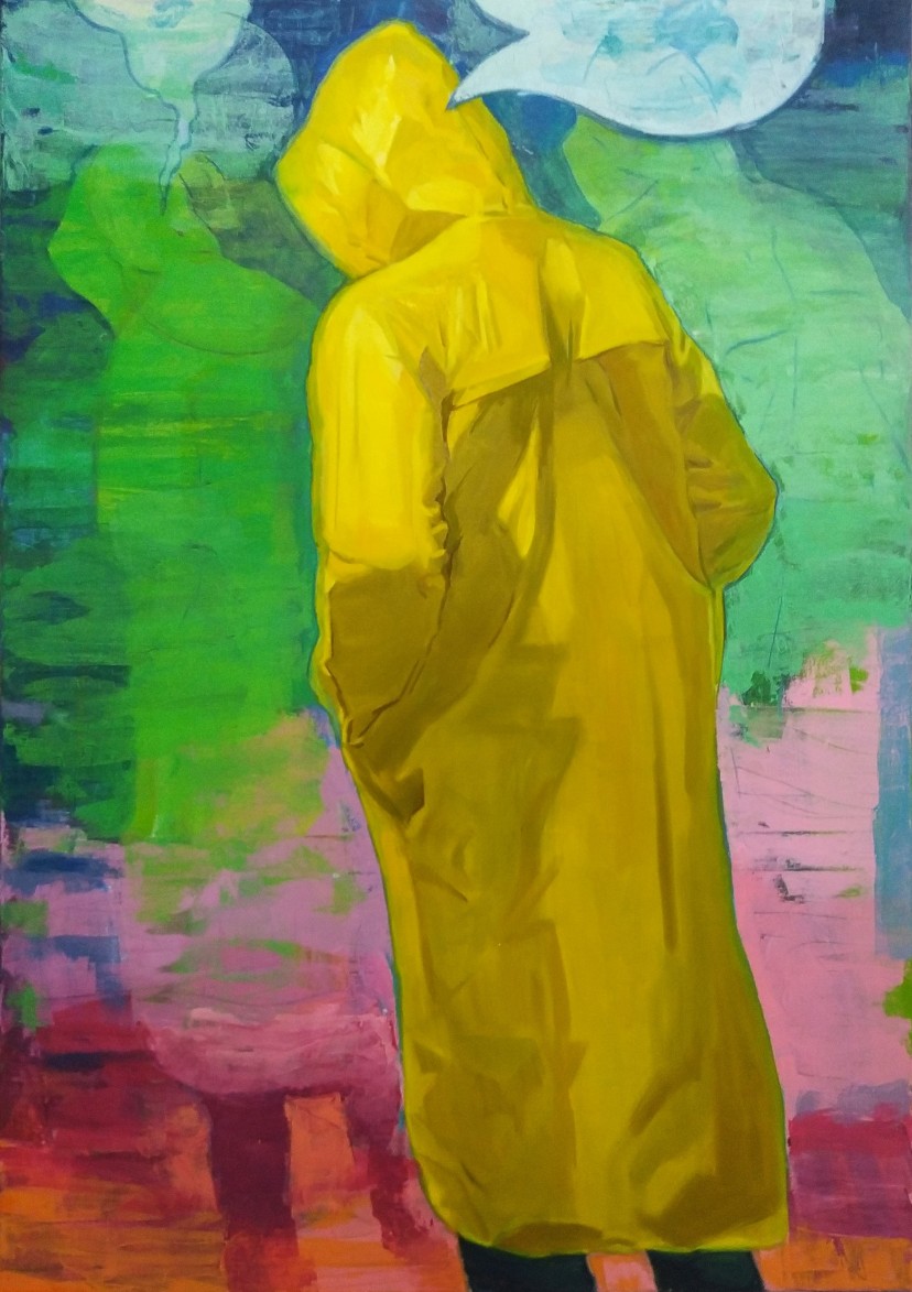 The yellow coat, oil on canvas, 153 x 108 cm, 2023