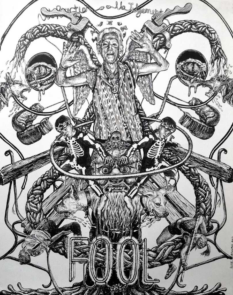 Elias Kafouros, The Fool, gouache on paper, 50 x 40 cm, 2013 (Courtesy: AD Gallery)