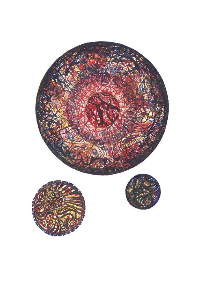 Alpha Orionis, collagraph, 31 x 45 cm, 2014