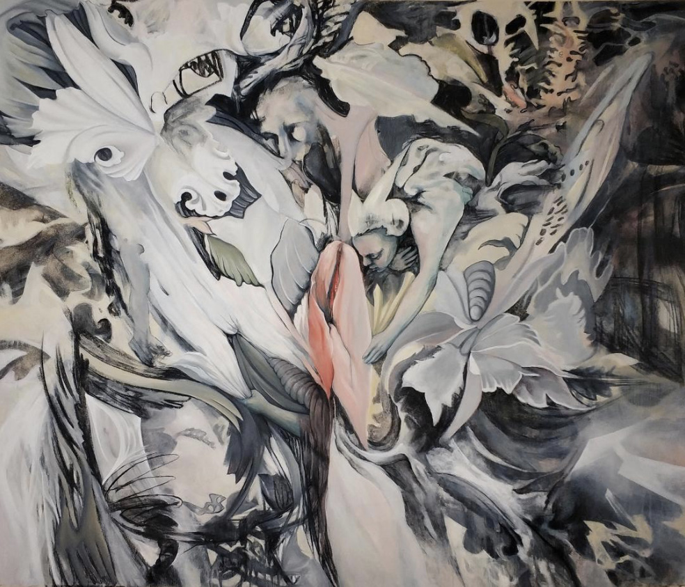 Ira Vitali, The Smell, oil and charcoal on canvas, 140x165 cm