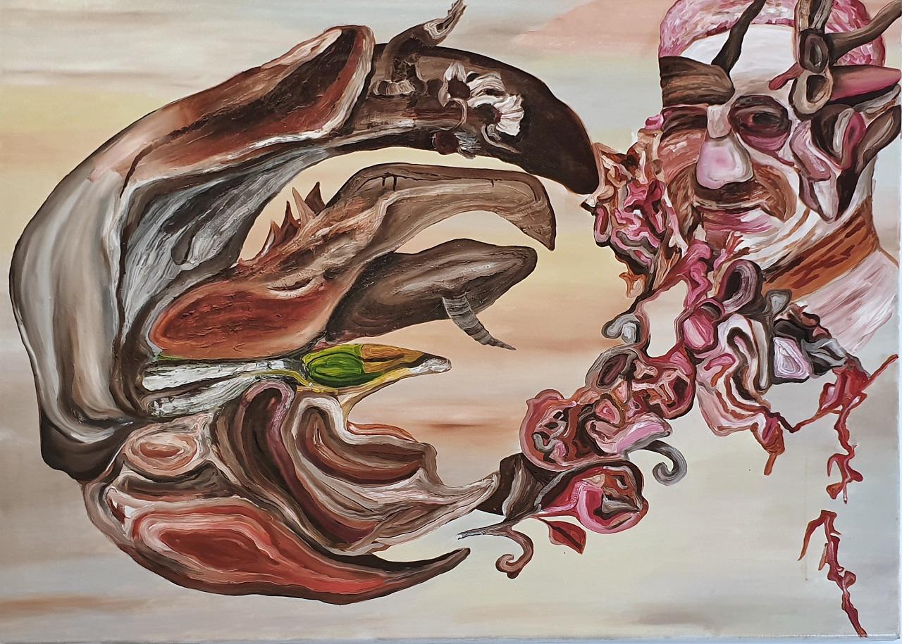 Giorgos Kazazis, Wave, oil on canvas,  110 x 135 cm, 2017