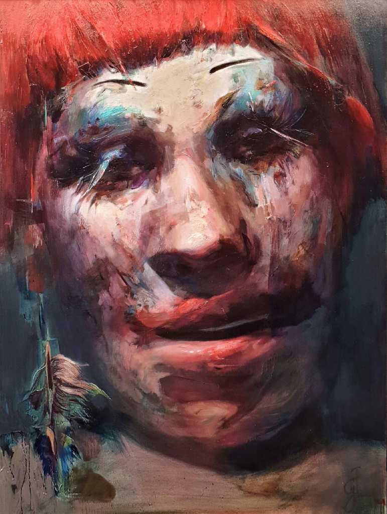 Gogo Ieromonachou, Α.Μ., oil on canvas, 120 x 90 cm, 2019