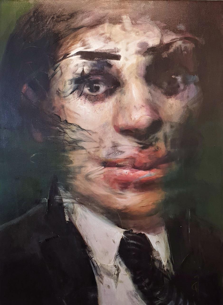 Gogo Ieromonachou, The Candidate, oil on canvas,  160 x 120 cm, 2019