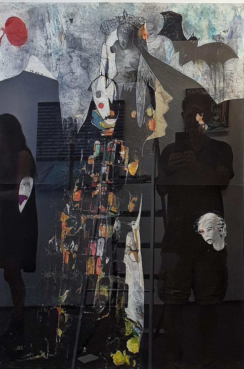 Konstantinos Patsios, Tour de Babel, mixed media collage, 98 x 68 cm, 2011