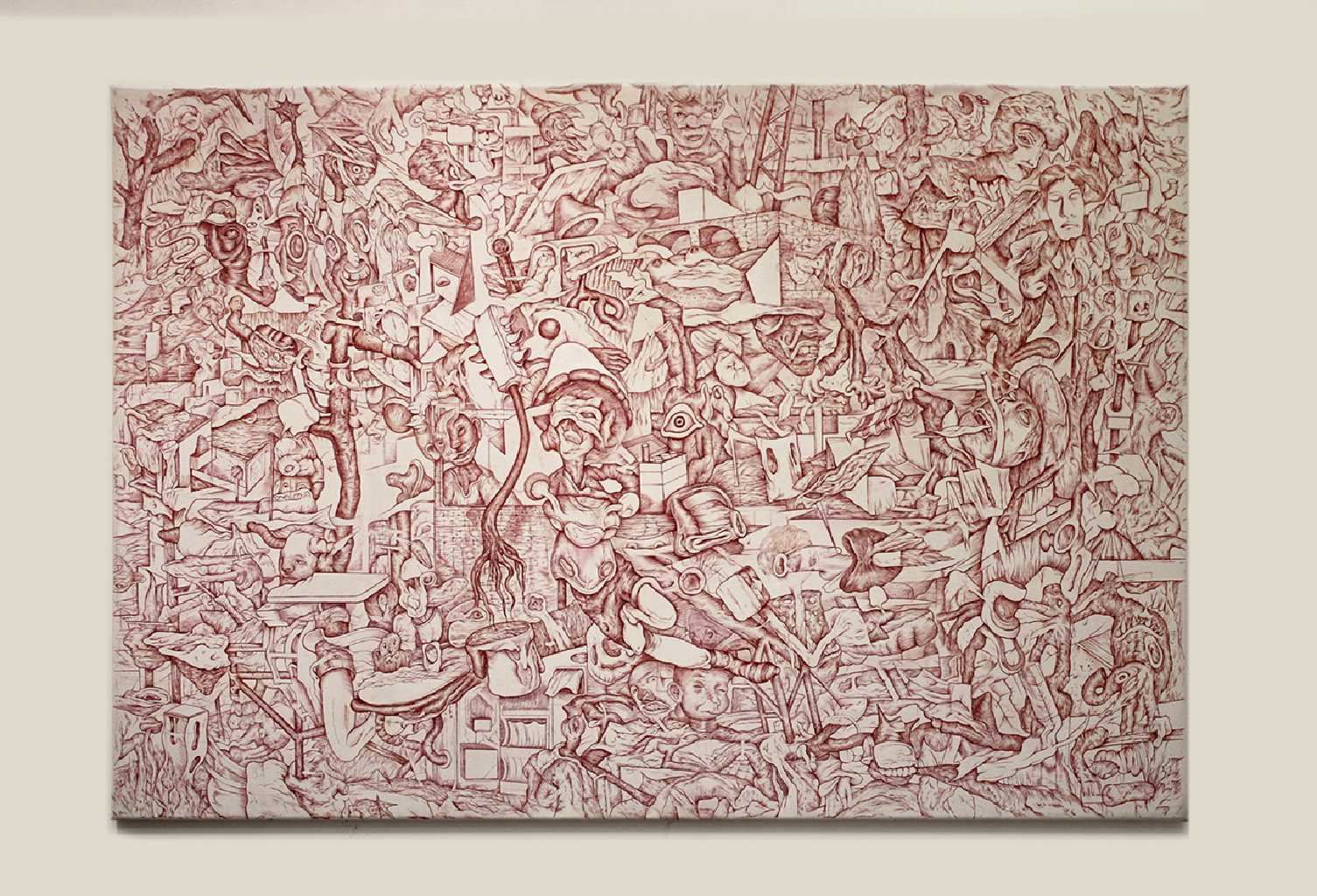 Fish eye detail II, acrylic on canvas, 220 x 150 cm 2024