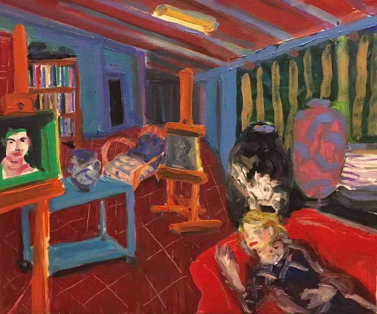 Giorgos Hadoulis, The studio, oil on canvas, 120x90 cm, 2016