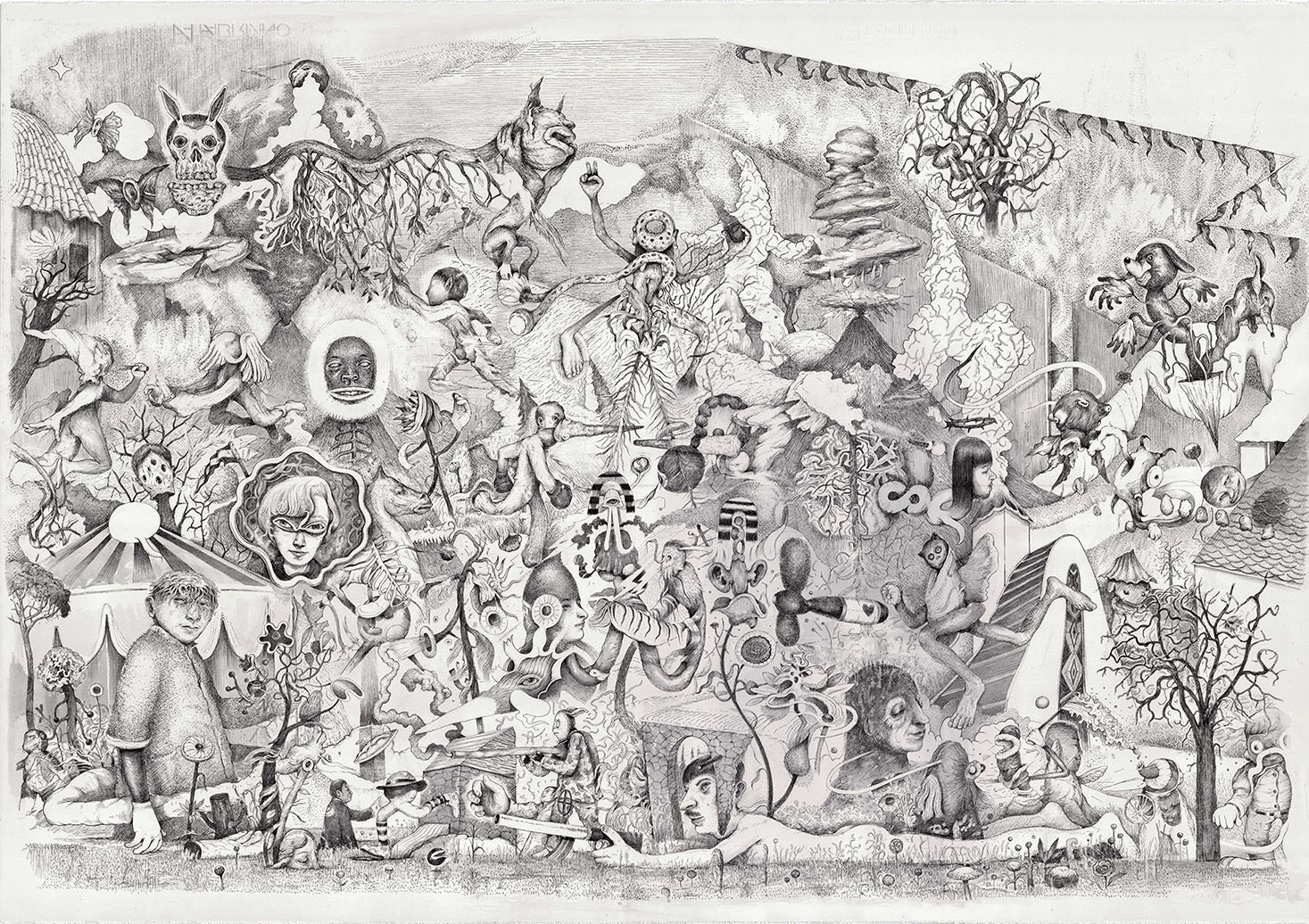Dimitris Kokkoris, Neaera, ink on paper, 100 x 70 cm, 2022