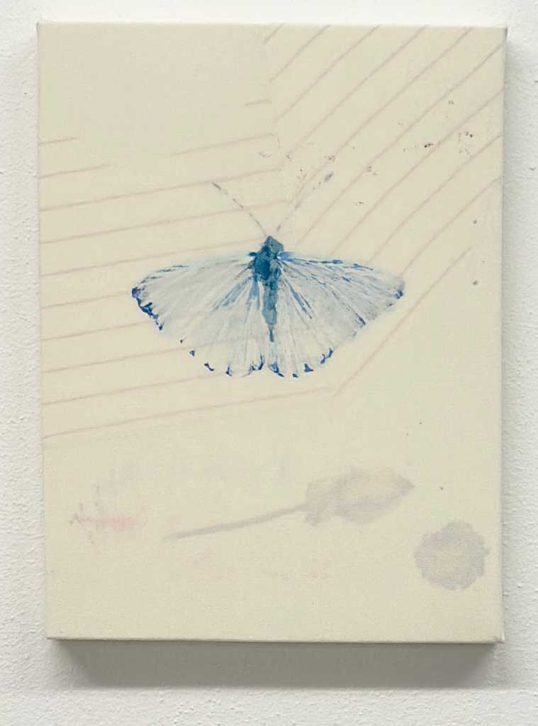 Achilleas Dendis,UntitledAcrylics, wood crayons, and markers on fabric, 30 × 40 cm, 2026