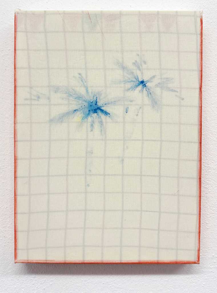 Achilleas Dendis,UntitledAcrylics, wood crayons, and markers on fabric, 30 × 40 cm, 2026