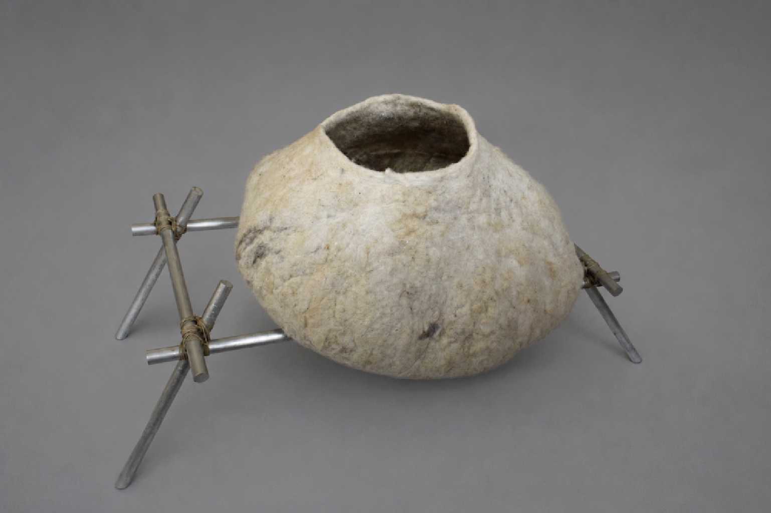 Shekine Naidi,CarcassSheep and goat wool collected from Vlasti, Kozani, aluminium, 61 × 100 × 40 cm, 2026