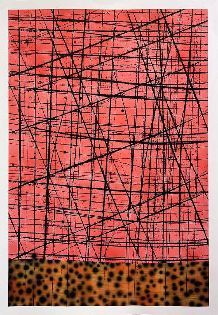 Nikos Tsikouras,Force FieldsΙnk on paper, 70 × 100 cm, 2026