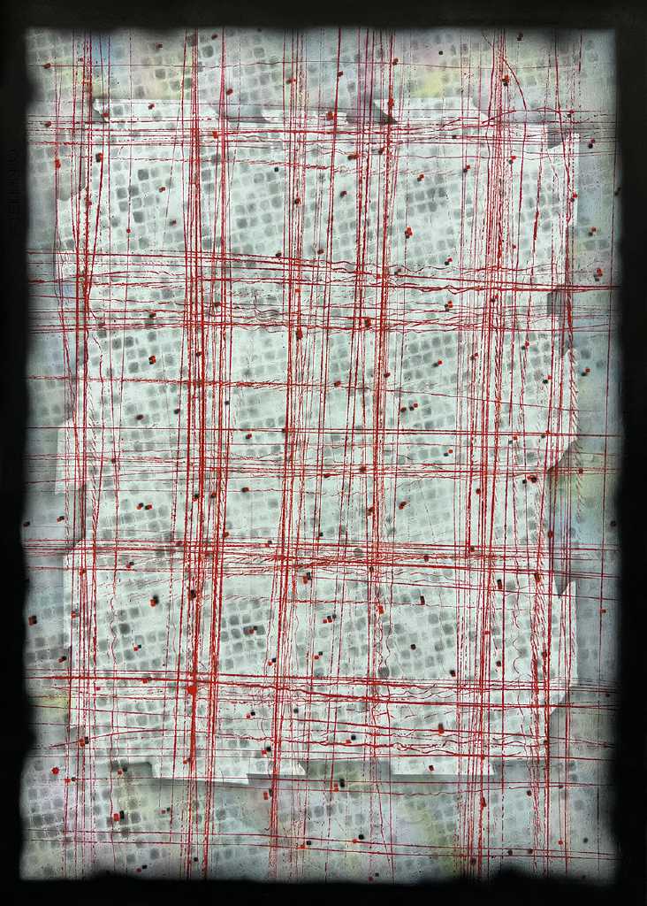 Nikos Tsikouras,Structure IIΙnk on paper, 70 × 100 cm, 2025