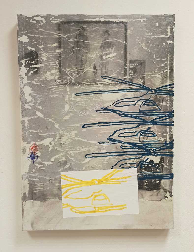 Konstantinos Grigoriadis-Zorbas,Cuma1 Kymi1Photograph transfer and acrylics on canvas, 50 × 70 cm, Athens 2026