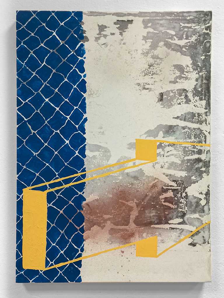 Konstantinos Grigoriadis-Zorbas,Cuma2 Kymi2Photograph transfer, acrylics, and spray paint on canvas, 50 × 70 cm, Athens 2026