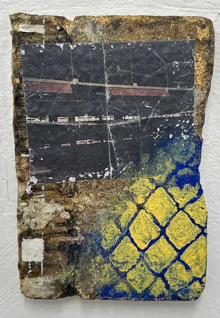 Konstantinos Grigoriadis-Zorbas,Cuma3 Kymi3Collage and acrylics on wood, 17 × 25 cm, Athens 2026