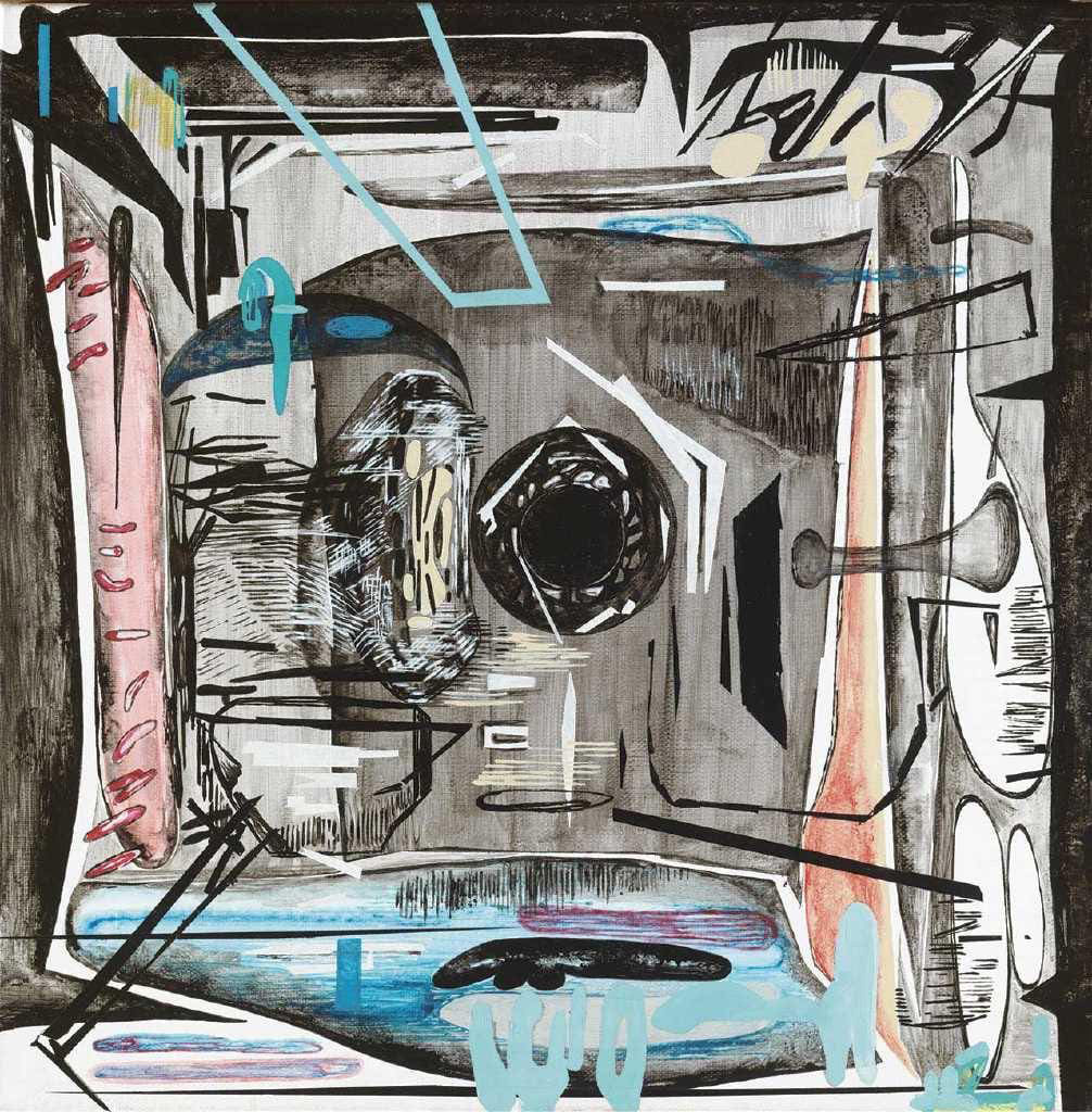 Vana Fertaki, Space 1, mixed media, 40 x 40 cm