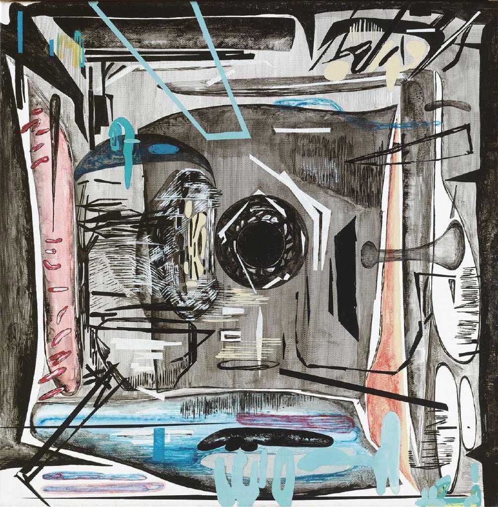 Vana Fertaki, Space 1, mixed media, 40 x 40 cm