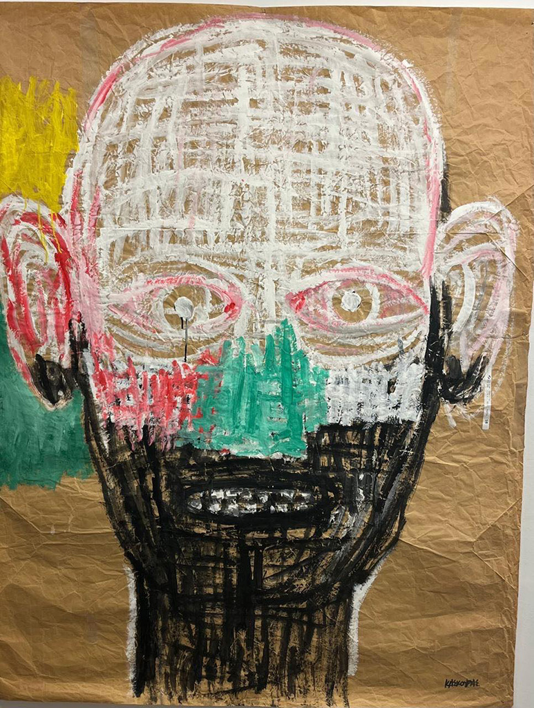 Nikos Kaskouras, Head, Acrylics on Paper, 170 x 140 cm, 2012