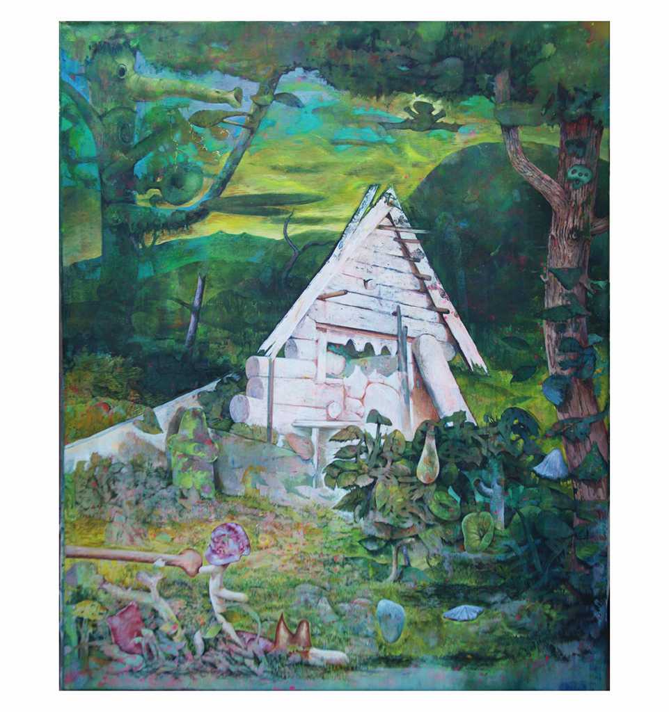 Dimitris Kokoris, La maison de la sorciere II, Acrylics on Canvas, 160 x 130 cm, 2024