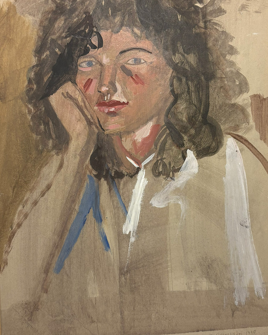 Kostas Papanikolaou, Dimitra, Acrylics on Fabric, 41 x 34 cm, 1993