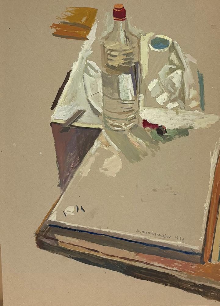 Kostas Papanikolaou, Still life, Acrylics on Paper, 35 x 25 cm, 1993