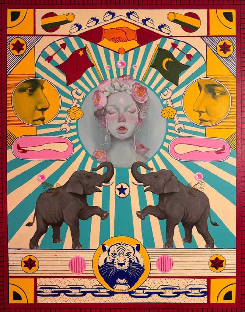 Stamatis Theocharis, All hail to the Patriarchy, Acrylics on Canvas, 100 x 70 cm