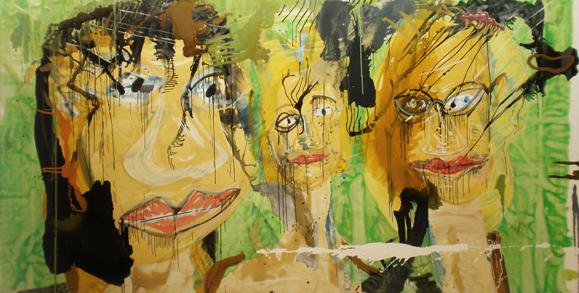 Haralabos Katsatsidis, Three dirty ladies4 m x 2 m, oil on canvas, 2015-17