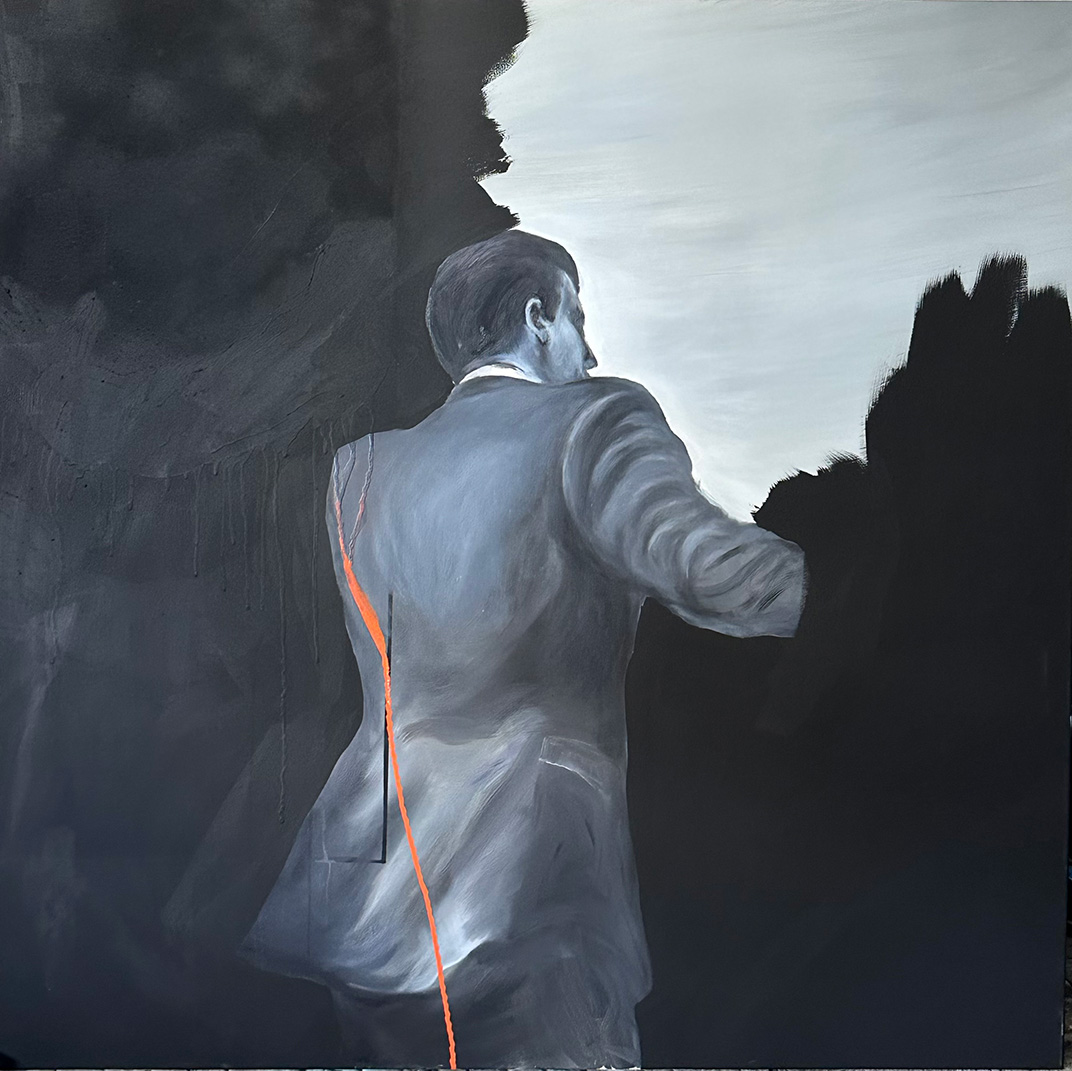 Exit, gesso, oil & acrylics on canvas, 120 x 120 cm, 2024