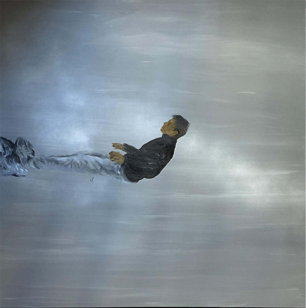 Metaphor, oil, acrylics & charcoal spray on canvas, 120 x 120 cm, 2025