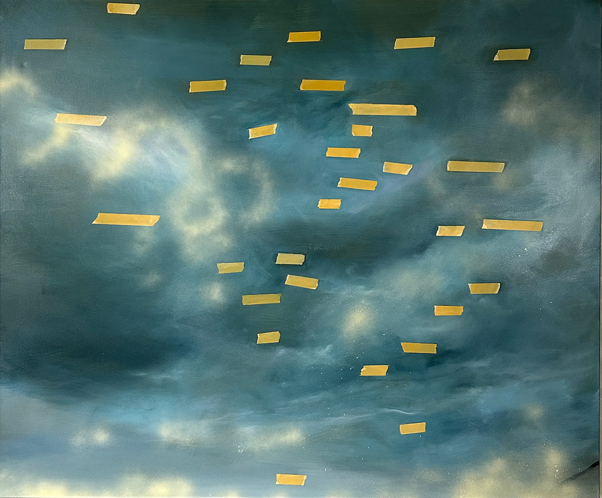 Τα ανομολόγητα και κάποιες βρισιές, oil & spray on canvas, 120 x 120 cm, 2025