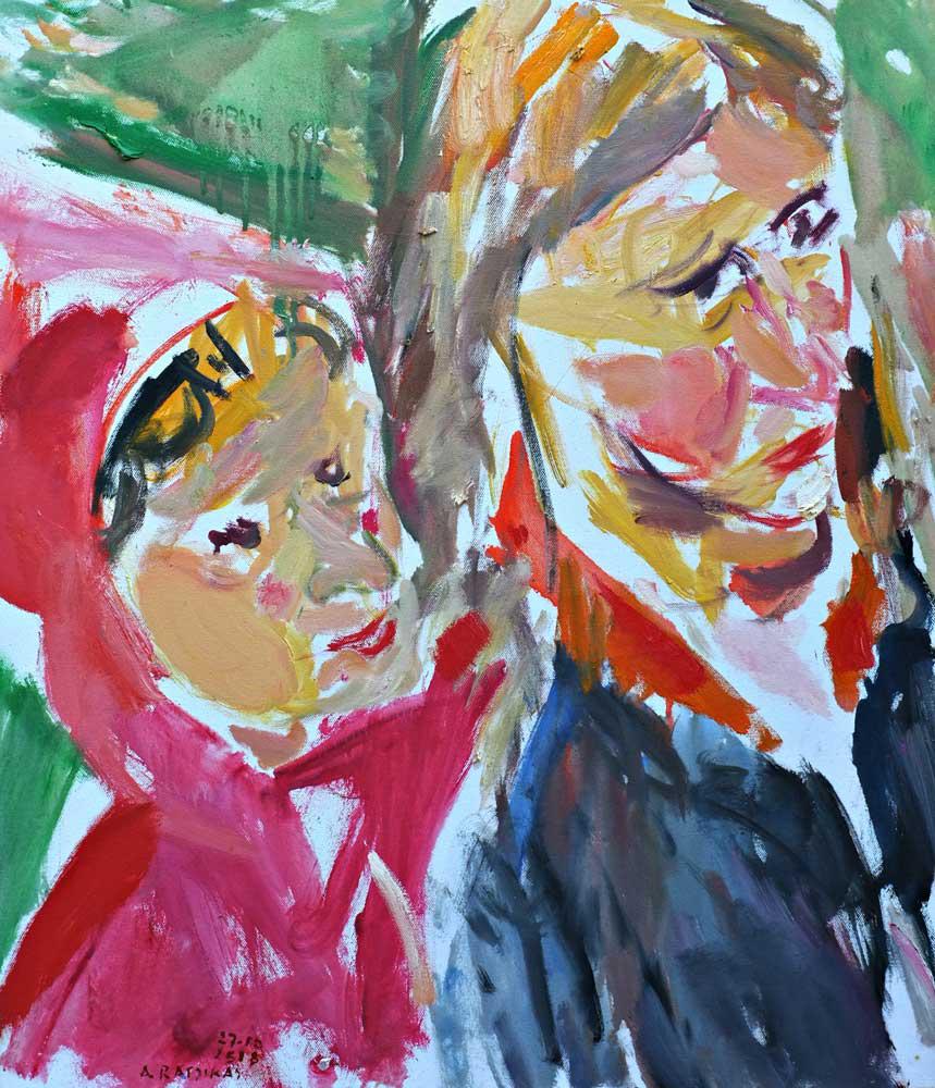 Girls P., oil on canvas, 71 x 60 cm, 2011