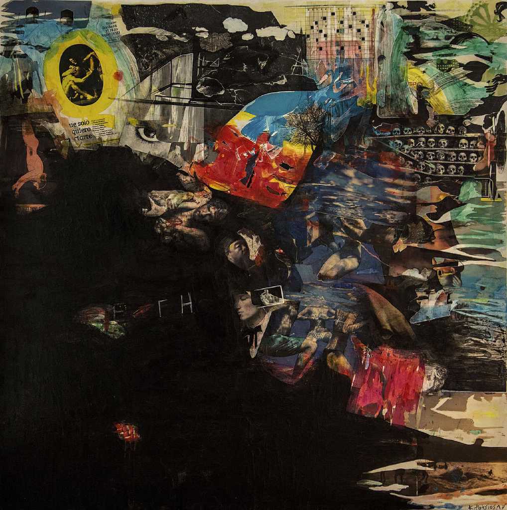 The land of milk and honey, 150 x 150cm, mixed media on canvas, 2017