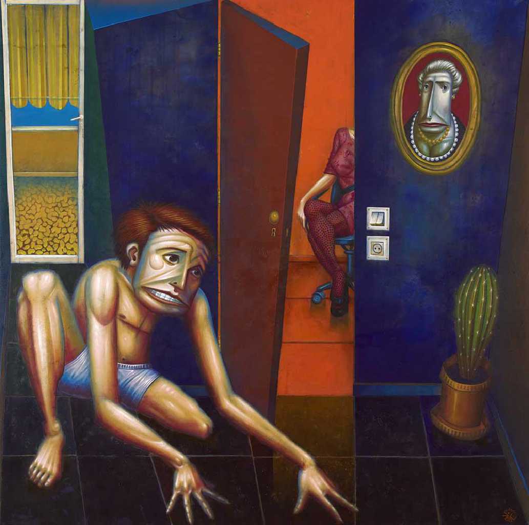 The coward predator, acrylics on canvas, 188 x 188 cm, 2016
