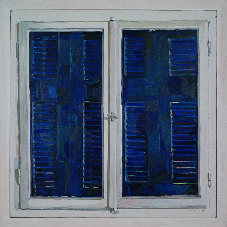 Kostas Papanikolaou, Window pretending to be itself, oil on canvas, 80 x 80 cm, 2007