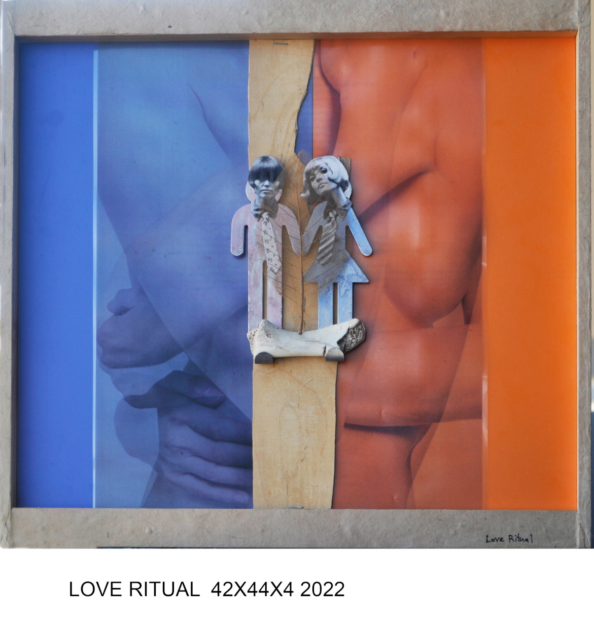 Andreas Vousouras, Love ritual, mixed media, 42 x 44 x 4 cm Athens 2022