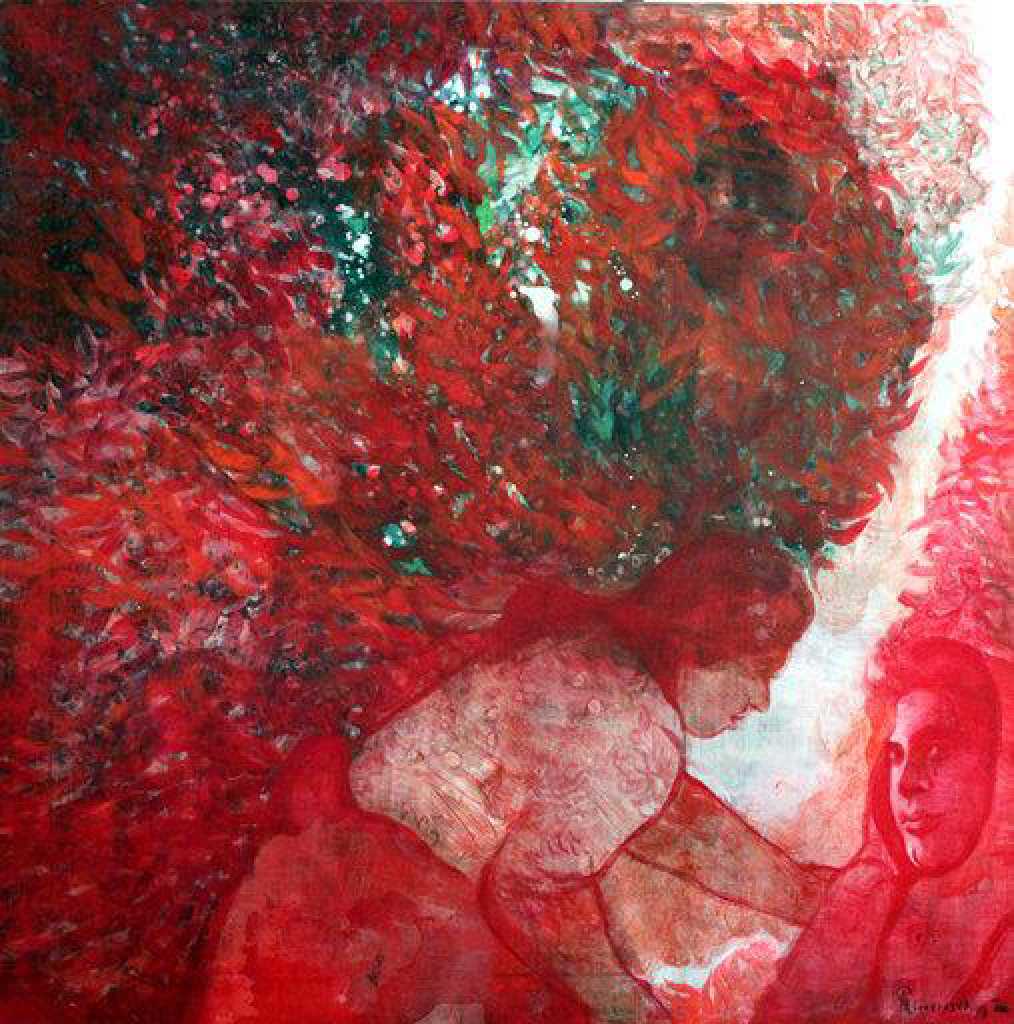 The Traveller, acrylic on canvas, 80 x 80 cm, 2018