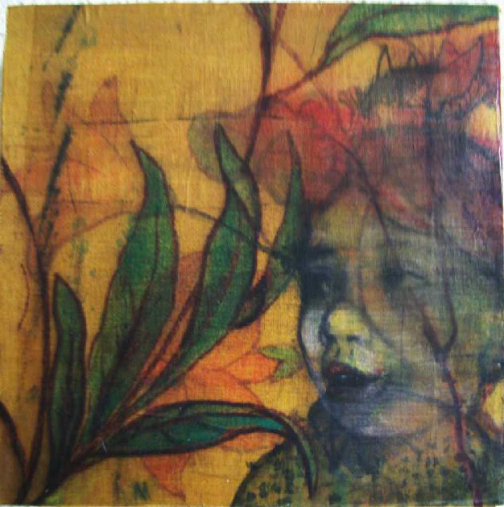 Child, mixed media mounted on canvas, 20 x 20, 2018