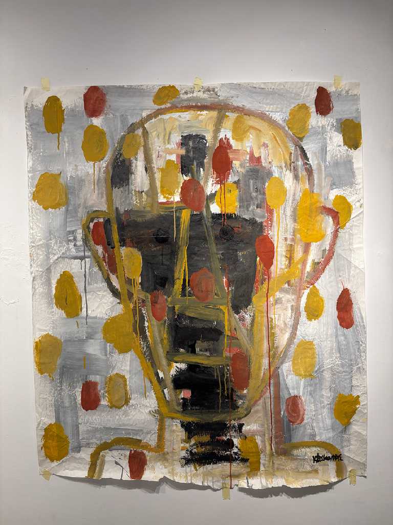 Head, Acrylics on paper, 122 × 105 cm, 2007