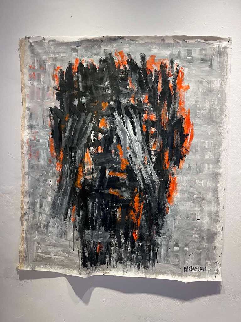 Head, Acrylics on paper, 121 × 106 cm