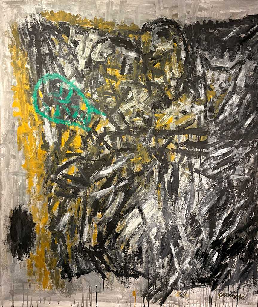 Green head, Acrylics on canvas, 150 × 125 cm, 2023
