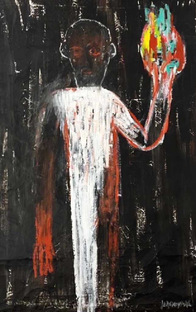 The Meaningful silence, Acrylics on paper, 140 × 110 cm, 2015