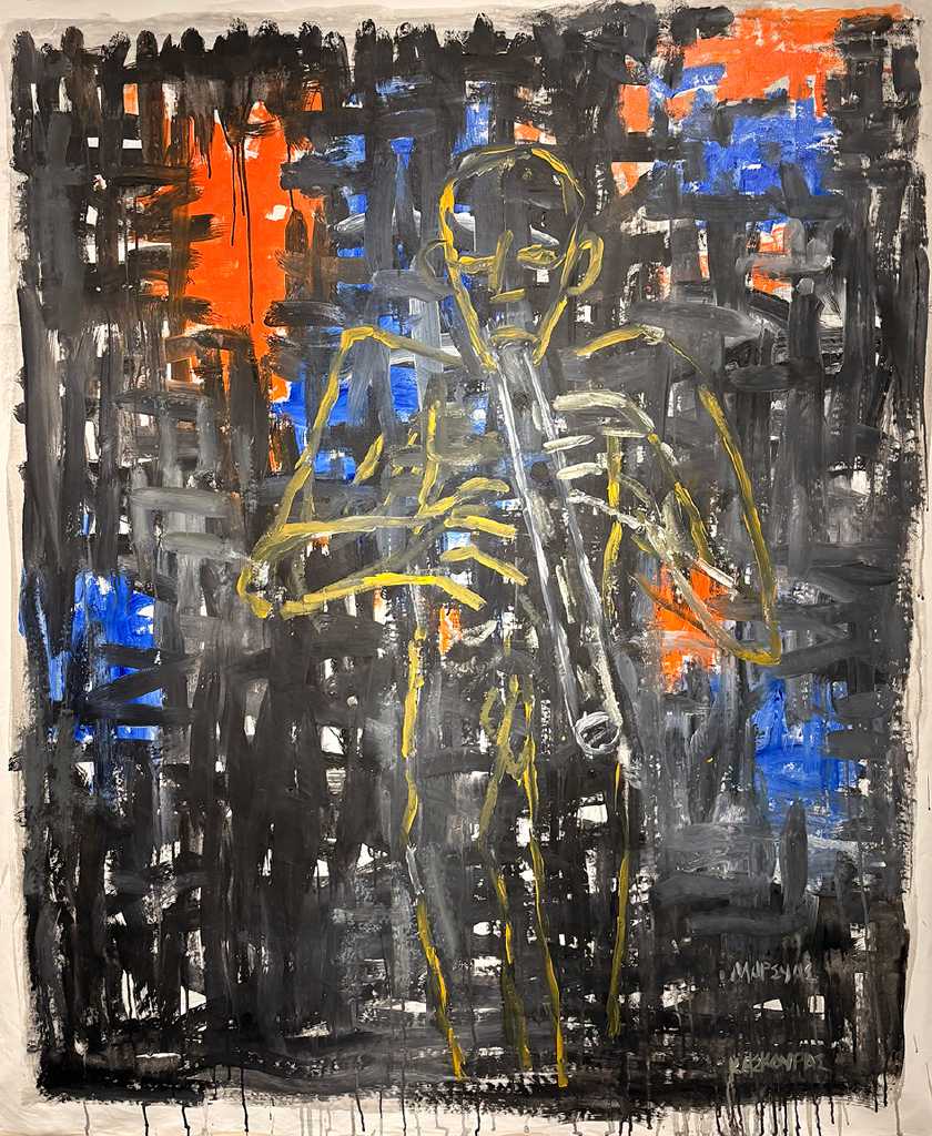 Μαρσίας, Acrylics on canvas, 150 × 130 cm, 2023