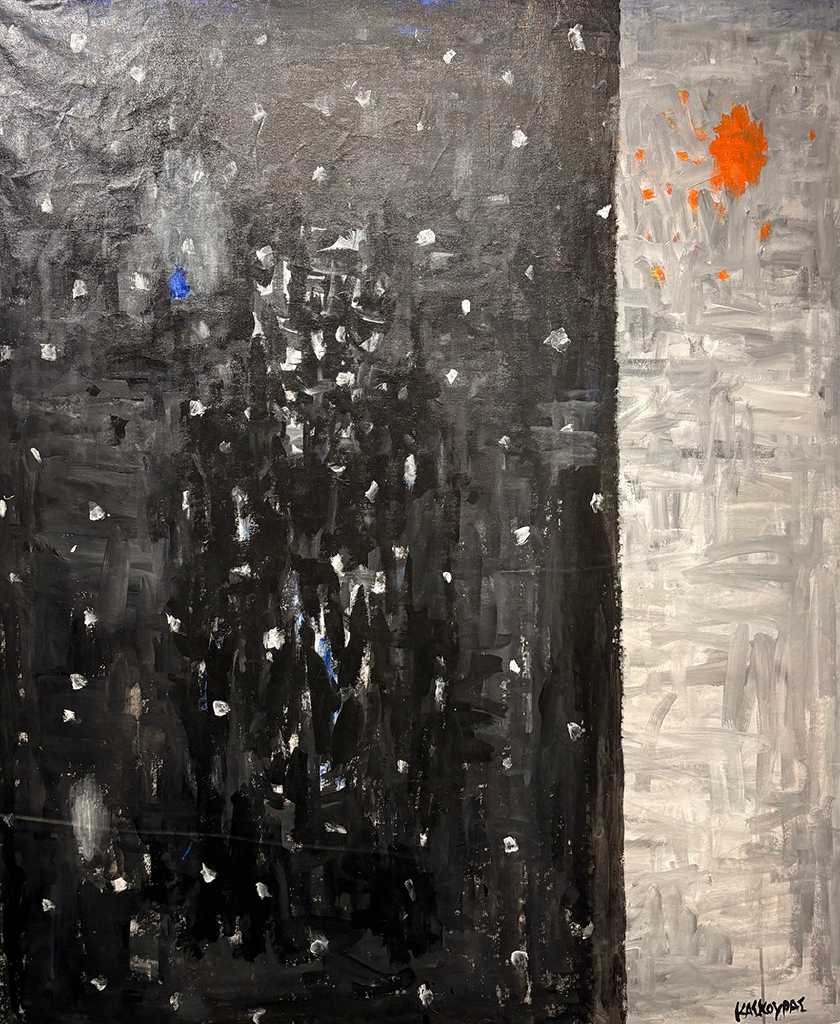 Νυχτερινό Καλλιδρομίου, Acrylics on canvas, 145 × 120 cm, 2023