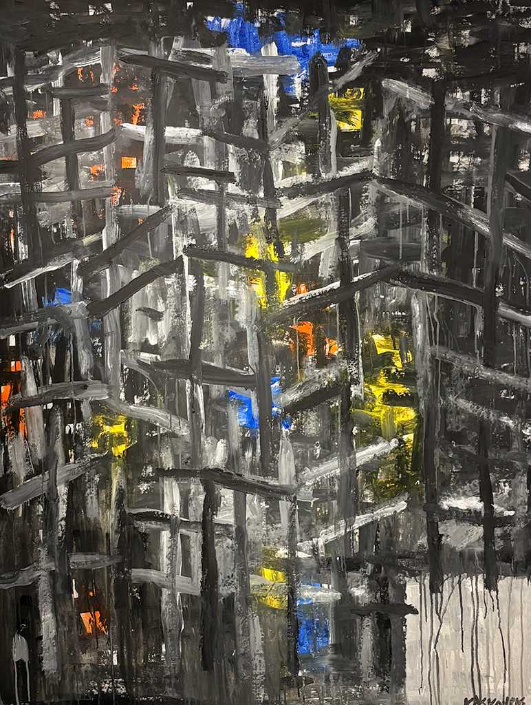 City, Acrylics on canvas, 140 × 110 cm, 2023