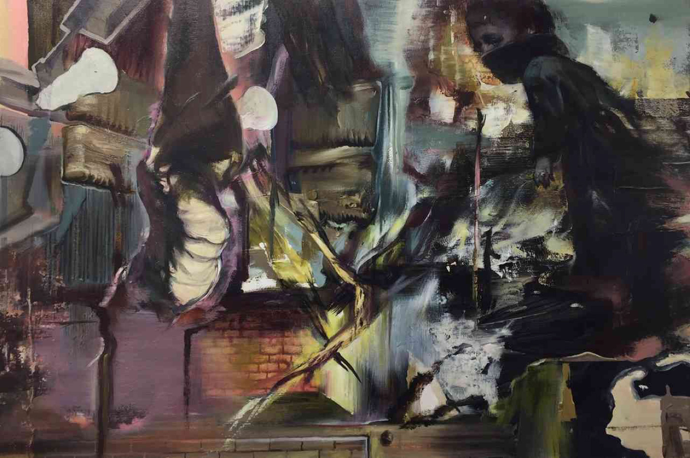 Tassos Missouras, Present Perfect, Oil and acrylics on canvas, 41x61 cm, 2019
