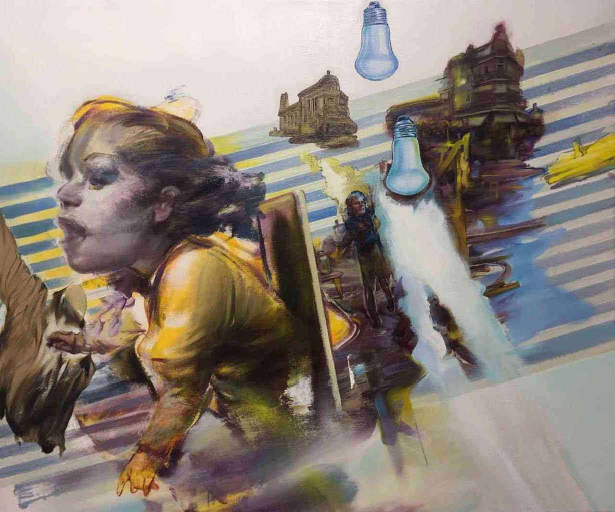 Tassos Missouras, Careful reversal of syntax, Oil and acrylics on canvas, 41x61 cm, 2019