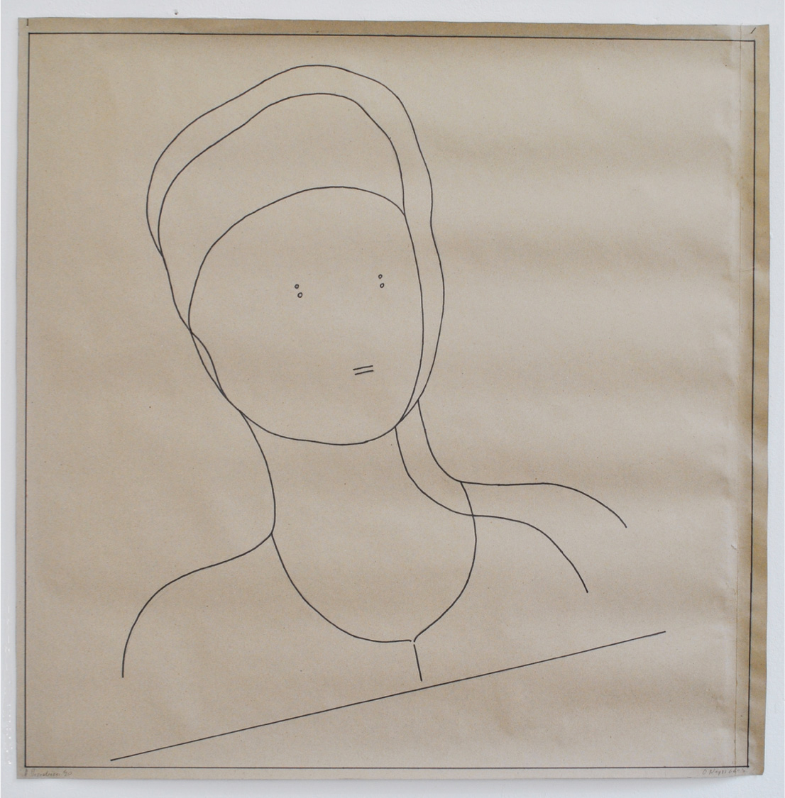 Ilias Papailiakis, Narcissus, Ink on paper, 100x100 cm, 2020