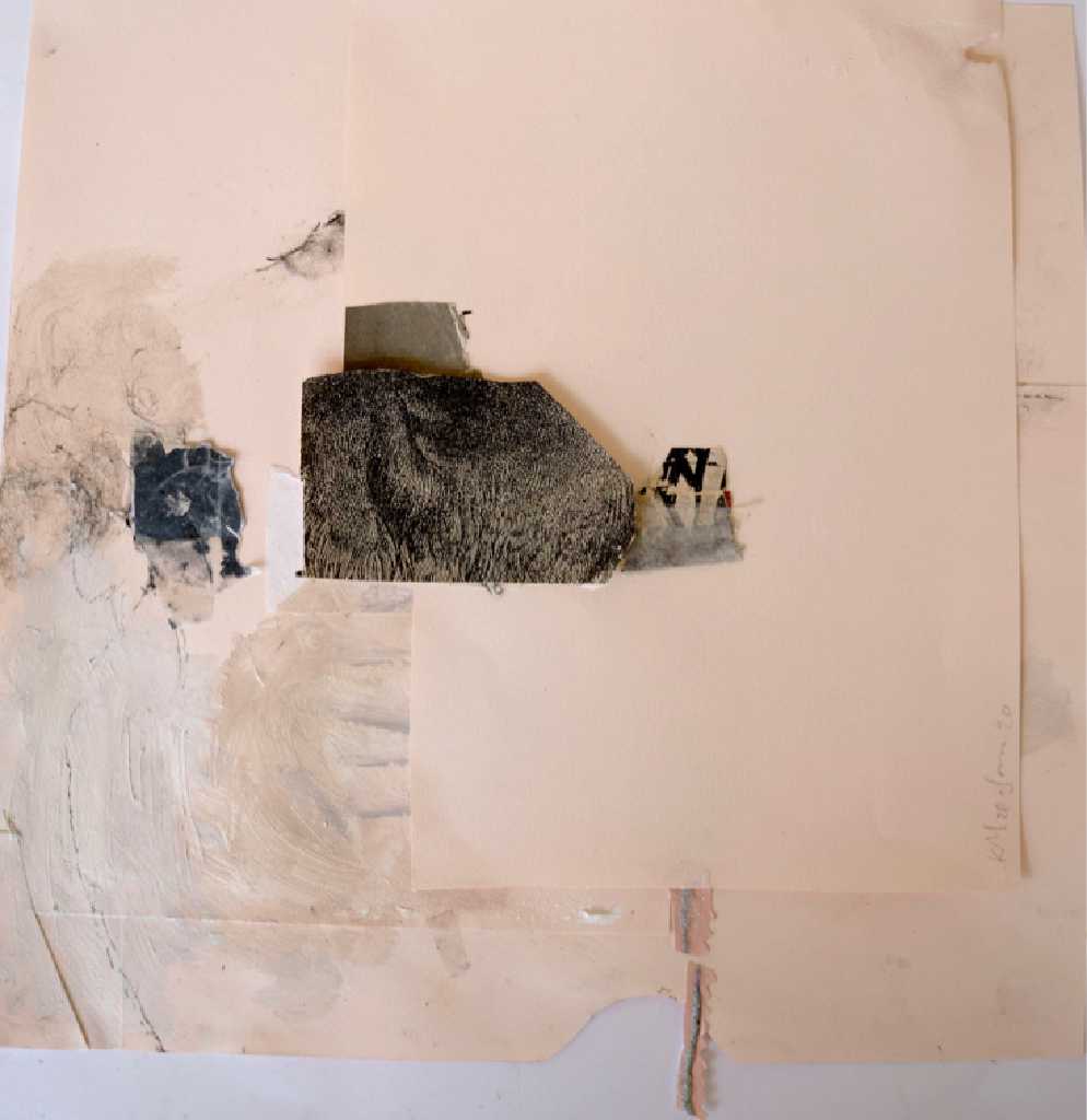 Katerina Mertzani, Zootopia 1, Collage on paper, acrylics, pencil, 34x34 cm, 2020